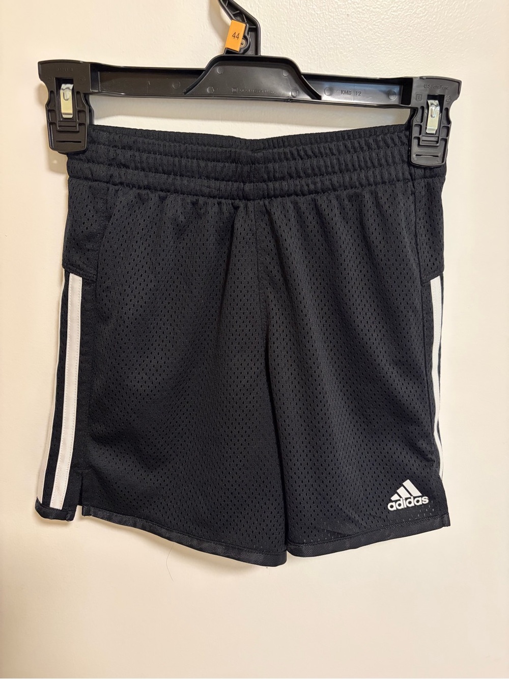 adidas Kids Black Shorts with White Side Stripes